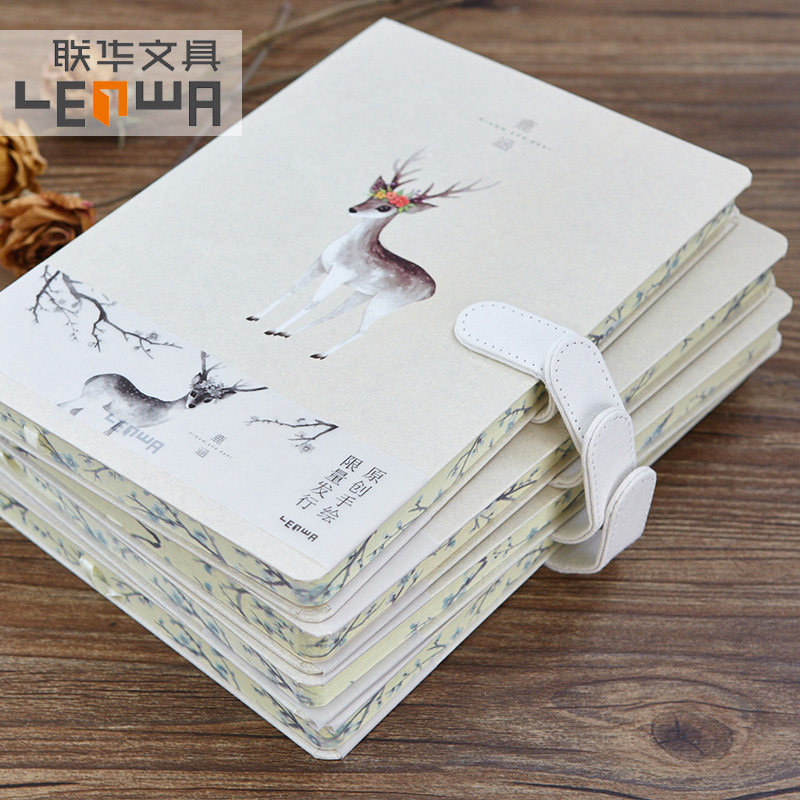 Lianhua color page illustration hand book A5 magnetic buckle hand account diary Japanese creative hand-painted hardcover pen notebook