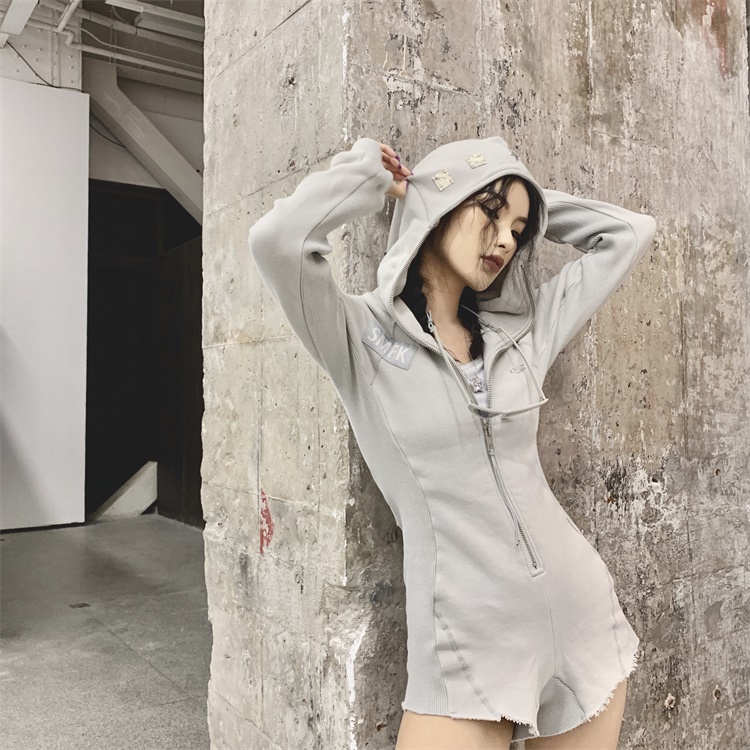 (Soon to be sold out)SMFK official heartbreak National tide jumpsuit hoodie sweater women hooded jacket two colors