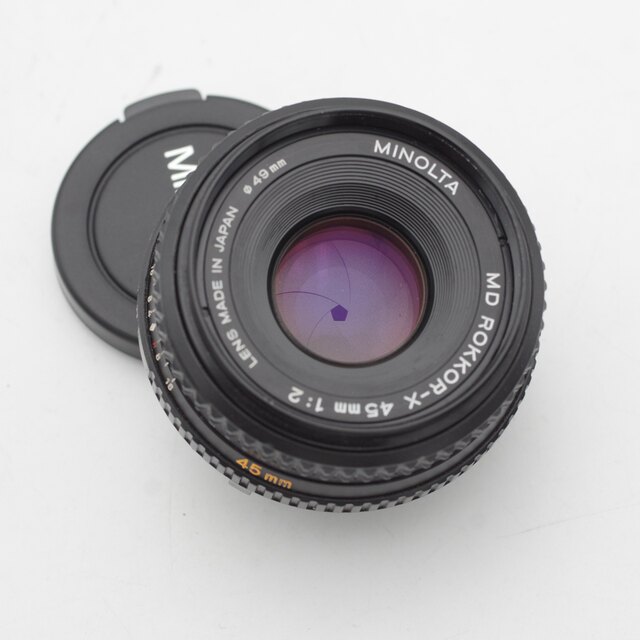 Minolta Biscuit Head 45/2 Standard Fixed Focus Portrait Lens 45MMF2 Full Frame MD Port Manual X700 Applicable