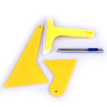 Car film tool hot air gun matching medium scraping small scraper double-layer silicone soft scraping film cutting knife 4 pieces