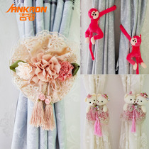 A pair of curtain straps tie rope tie flower tie belt curtain buckle wedding home thread curtain accessories cartoon fabric soft