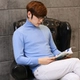 Áo len cashmere cổ cao đan len đáy quần nhung nữ cổ tròn cỡ lớn áo len dày