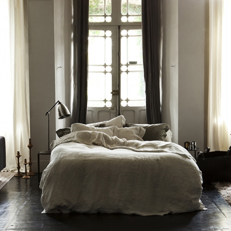 Light luxury natural hemp general anesthesia enzyme wash four-piece bedding plain hemp quilt cover bed sheet pillowcase