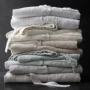 Phong cách châu Âu và Mỹ giặt lanh tinh khiết dịch vụ nhà nam phù hợp với bộ đồ ngủ 100% lanh mềm áo ngủ nam