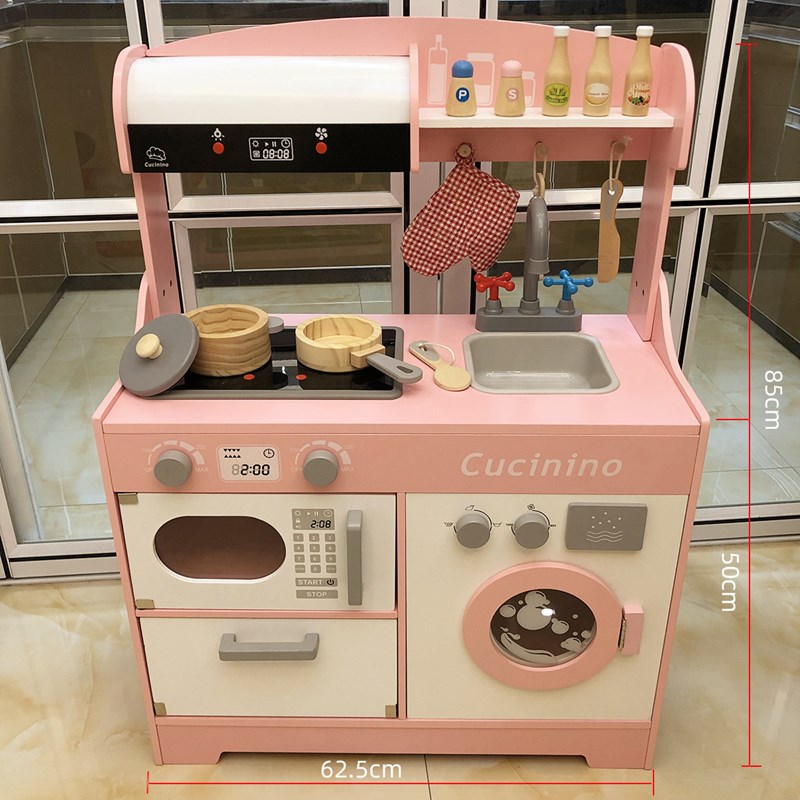 Children's simulation kitchen toys kitchenware cooking rice wooden girl playing house wine cooking 3-6 year old doll's kindergarten
