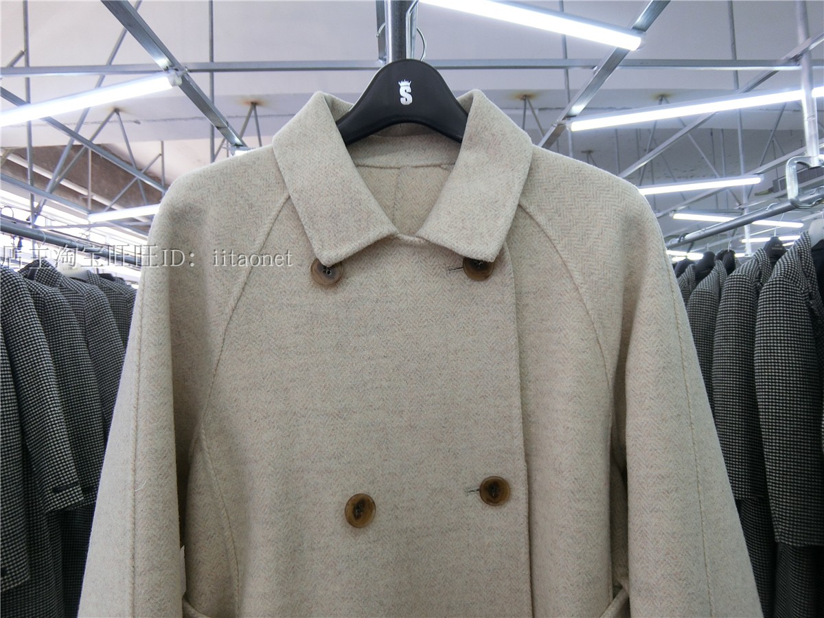 Phiên bản Hàn Quốc của chiếc áo len cashmere hai mặt được may thủ công mới, áo len đôi ngực búp bê ở phần dài của thắt lưng áo dạ quang nữ đẹp