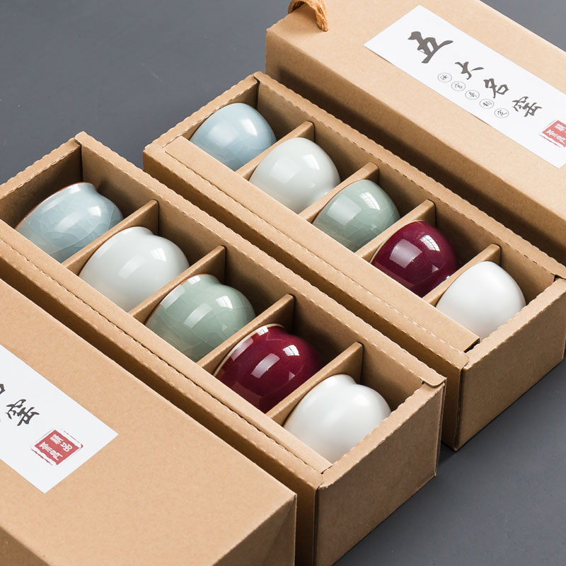 Mate five famous kilns Tea cup Kung fu ceramic tea set master cup cup of cup of cup of cup of youthkiln opened small cup delivered