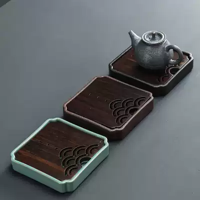 Chuanyi kiln Xiangyun heavy bamboo pot bearing purple sand pot cushion pitcher tea tray dry bubble table Japanese square base