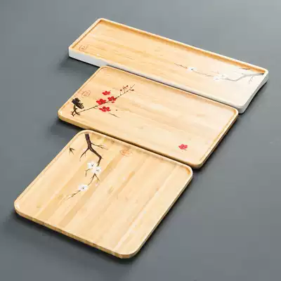 Chuanyi Japanese hand-painted bamboo tea tray pot supporting dry bubble tea table Office One Pot 2 cups small tea Sea simple
