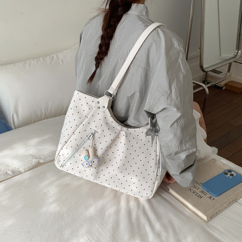 Original Niche Polka Dot Tote Bag For Women 2026 New Fashion Large Capacity Shoulder Bag Pink Work Commuter Bag - Thumbnail 2