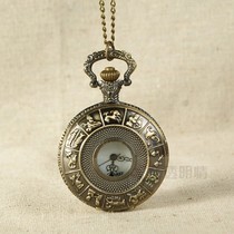 星座怀表 大号12星座复古铜色怀表白面 男孩女孩怀表8044