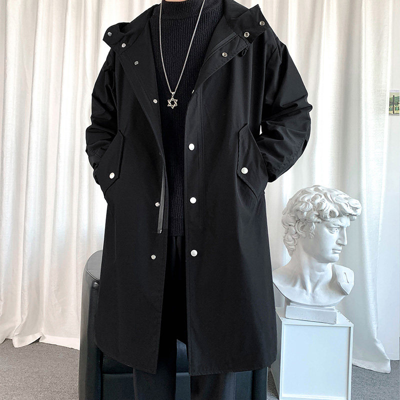 Ingléin wind medium long style coat jacket men's autumn and winter 2023 new thickened relaxed senior senses guys coat-Taobao
