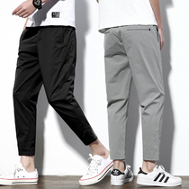 Nine-point casual trousers mens summer thin Korean version of the trend loose Joker autumn slim feet sports pants