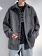 毛呢外套男士春秋季2025新款宽松复古高级感潮牌休闲翻领工装夹克