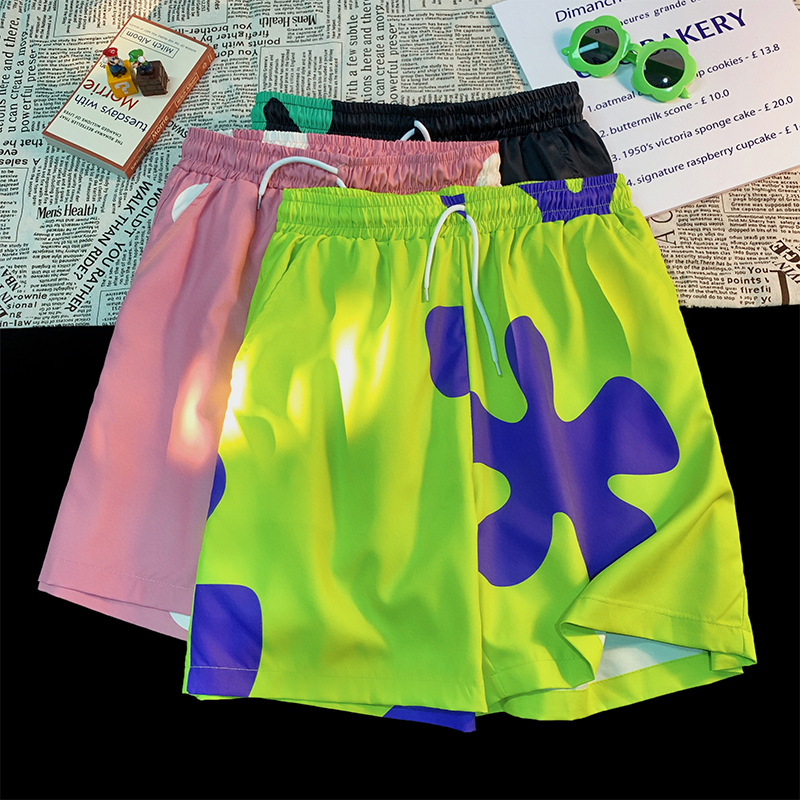 Patrick Star Shorts Men's Summer Thin Sports Suit Ice Silk Quick-Drying Floral Shorts Large Size Five-Point Beach Pants