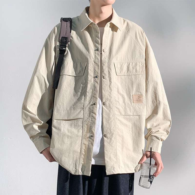 Card Its Color Tooling Jacket Men's Jacket Spring Autumn Season New Loose Tide Cards For Early Autumn Guys Casual Shirts-Taobao