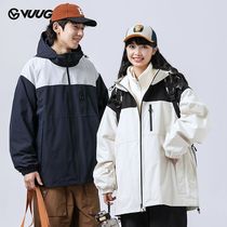 VUUG three-in-one submachine clothing male spring autumn winter thickened outdoor jacket windproof and waterproof lovers casual climbing clothes