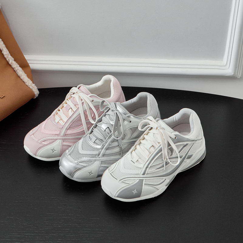 6cm Height-Increasing German Training Shoes for Women, 2026 Spring and Summer Mesh Breathable Genuine Leather Casual Sports Racing Shoes, Forrest Gump Shoes