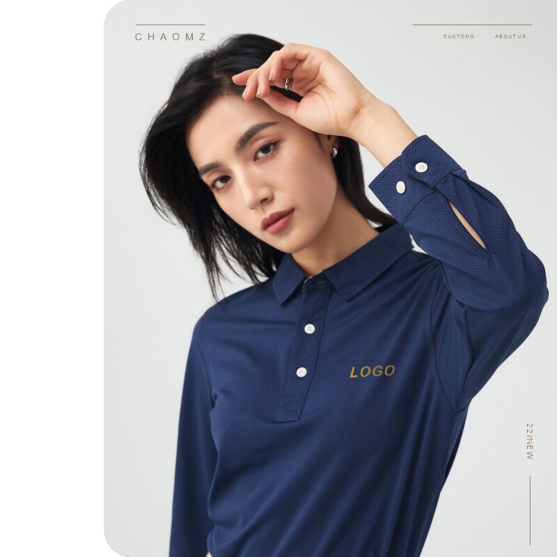 Long sleeve polo shirt custom work clothesEmbroidery t-shirt printing logo Huawei company corporate cultural shirt clothesMake