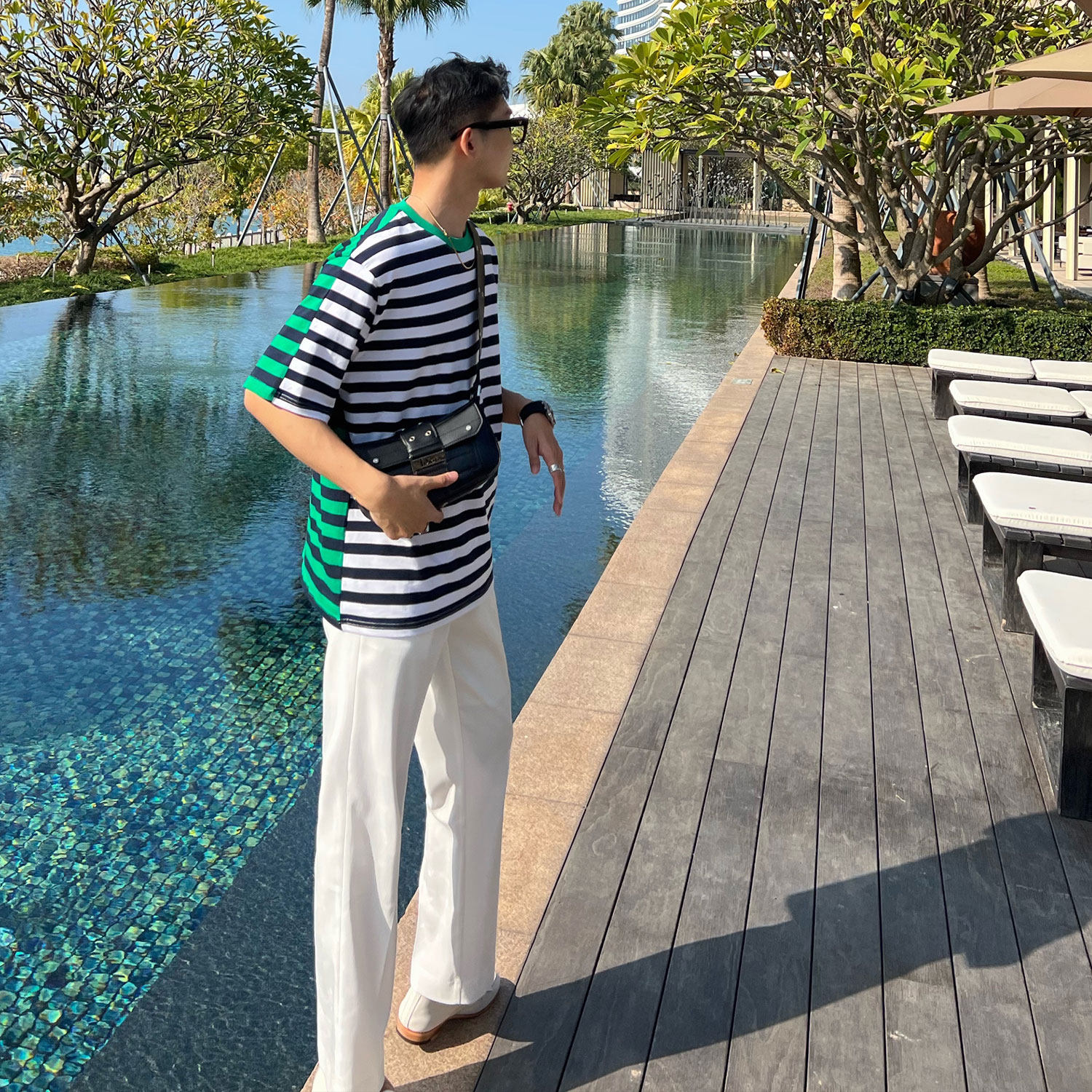 JY Light Cooked Men's Clothing Bump Color Striped Short Sleeve T-shirt 2022 Spring Summer New Casual Round Neckline Fashion Trends