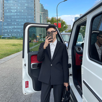 JY Lightly Wearing a Button Black Suit Jacket Men's 2021 Fall Winter New Solid Color Leisure Suit