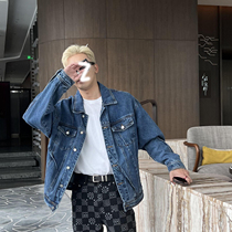 JY Light Cooked Mens Clothing Retro Denim Jacket Mens Spring Autumn Design Sensation Small Crowd Tide ins2022 Loose Tooling Jacket
