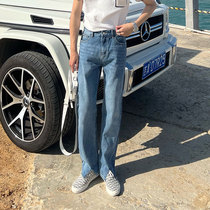 JY light cooked mens clothing washed up for old blue jeans Mens pants 2022 Spring new casual straight drum pants