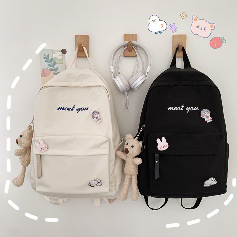 School Bag Girl Han Edition High School Students Junior High School Day Department Cute Large Capacity Ins Girl Bag double shoulder bag brief