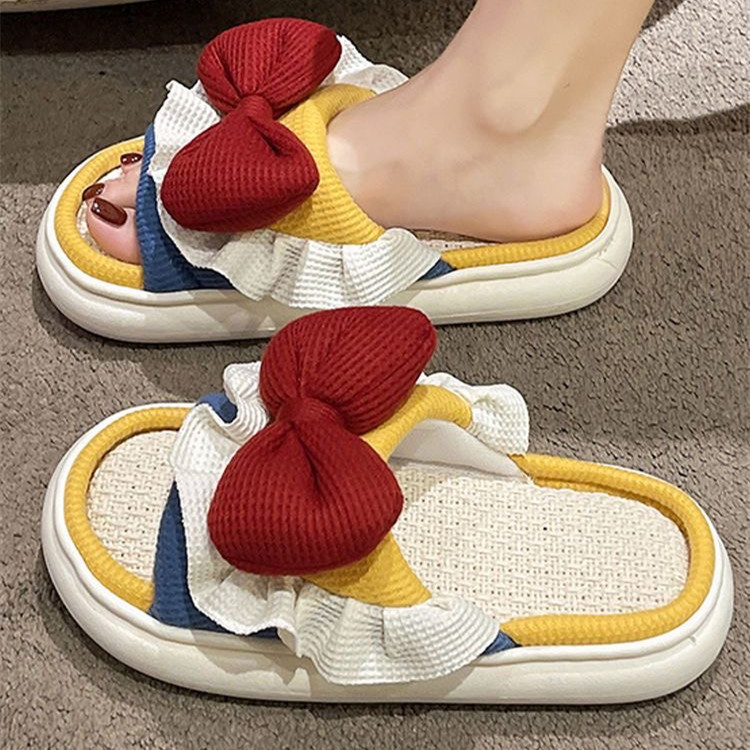 Linen Slippers for Home Use, Men's and Women's Models, Suitable for All Seasons, Couple's Indoor Non-Slip Silent Cotton and Linen Floor Slippers