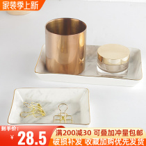 Nordic Marble Sketching Phnom Penh Ceramic Jewelry Pan and America Tide Goods Containing Panchon House Accessories Shooting Props