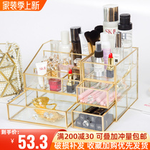 Eurostyle minimalist desktop Cosmetic Intake Box Glass Home Skin-care Products Lipstick Perfume Finishing Box Shelve