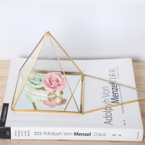 Pyramid Eternal Flower Ren Box Glass Jewelry Box Wedding Golden Wedding Wedding Hand Gift Receiving Box Jewelry Box