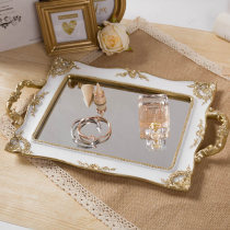 Retro European rectangular tray tea tray jewelry plate cake tray cake stand dessert table plate