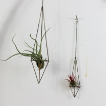 Triangle Hanging Geometric Air Pineal Flowers Shelf Iron Art Trilateral Hollowed-out air phoenix Toilless flower pots