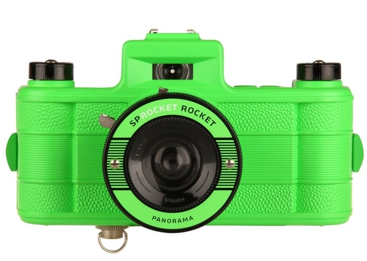 Máy ảnh Lomo Vintage Wide Răng Máy ảnh toàn cảnh Sprocket Rocket Huỳnh quang màu vàng!