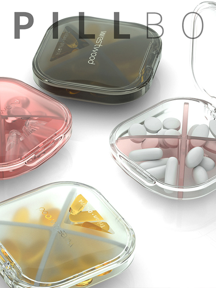 Medicine box Portable dispensing small mini 7-day portable sealed pills, tablets, tablets, drugs, large-capacity storage box Japan