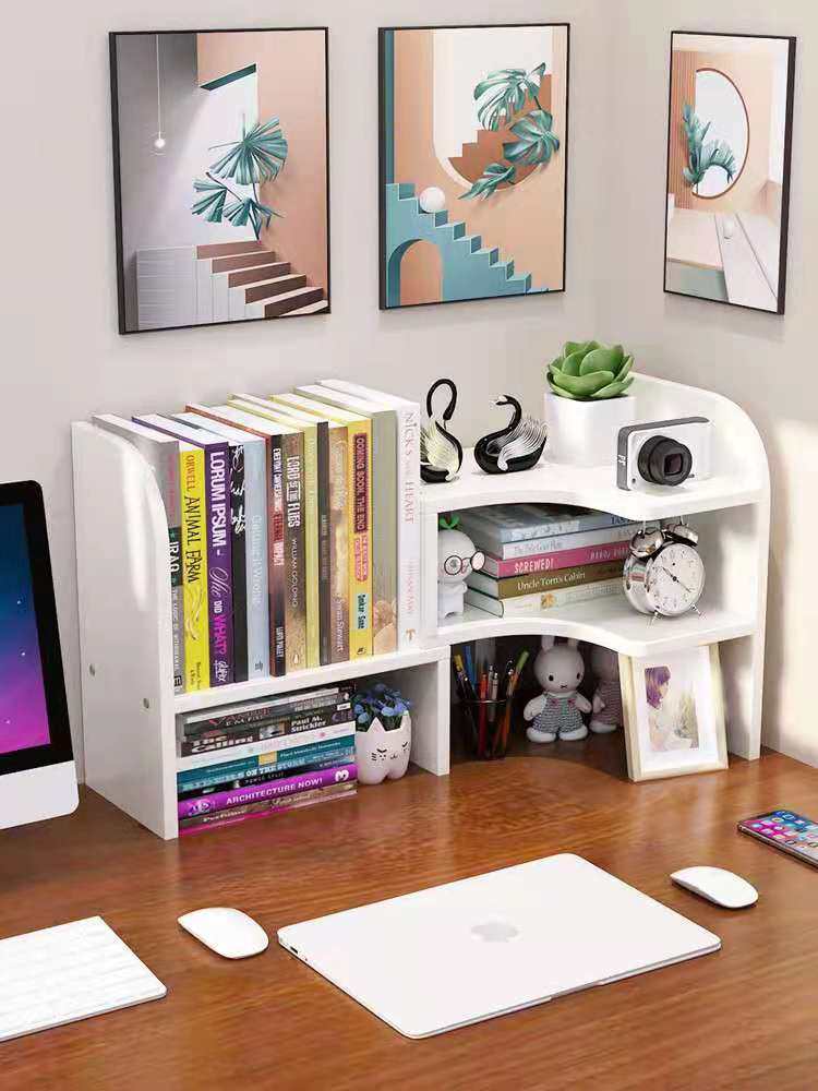 Simple and multifunctional containing finishing frame for small book shelf desk placed on the bedside cabinet