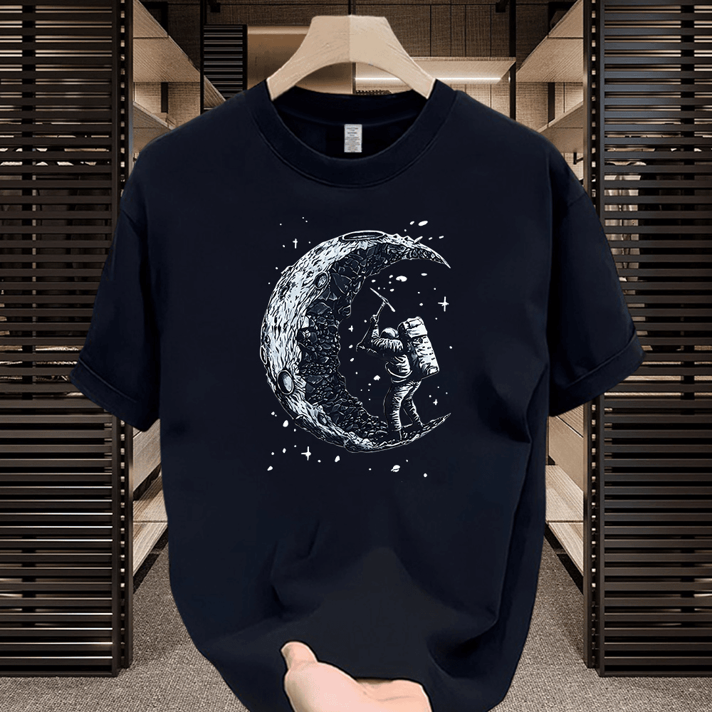 Гонконгский бренд tide, футболка с короткими рукавами astronaut, мужская летняя футболка с принтом личности, трендовый универсальный повседневный топ с короткими рукавами Изображение 1