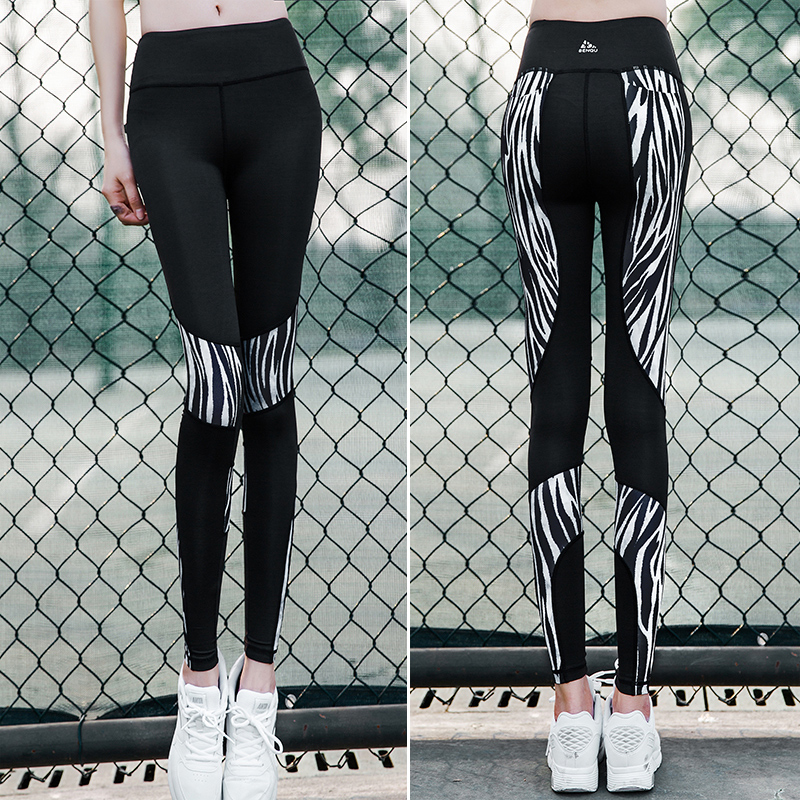 BAO WEN Spring Pants Spring Fall Stretch High Waist Hip - Rise Speed - Dry Fitness Running Yoga Pants Wear Outside the pants