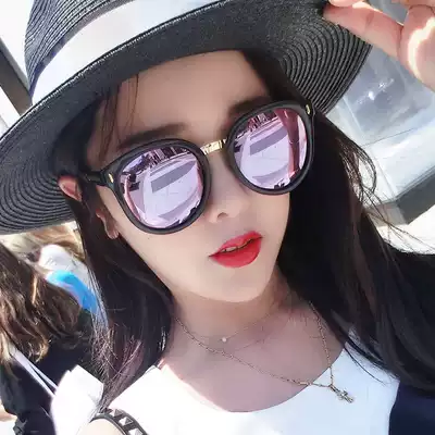 Anti-UV star with the same Korean version of the personality round sunglasses female tide net red color film polarized sunglasses round face