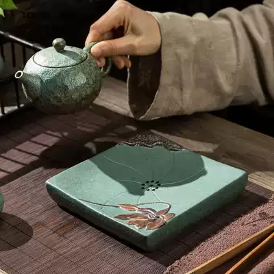 Touch Miss Japanese-style rough pottery tea set dual-purpose storage kettle dry bubble plate niche design sense light luxury tea accessories