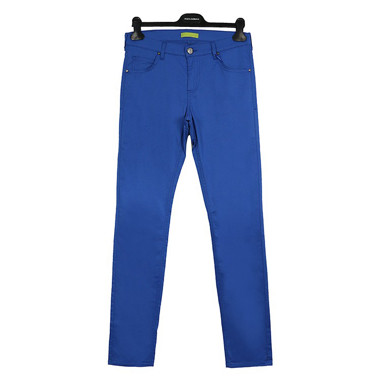 Special 499-V Vice Line Men's Blue Elastic Casual Pants Cotton Back Right Pocket LOGO Logo