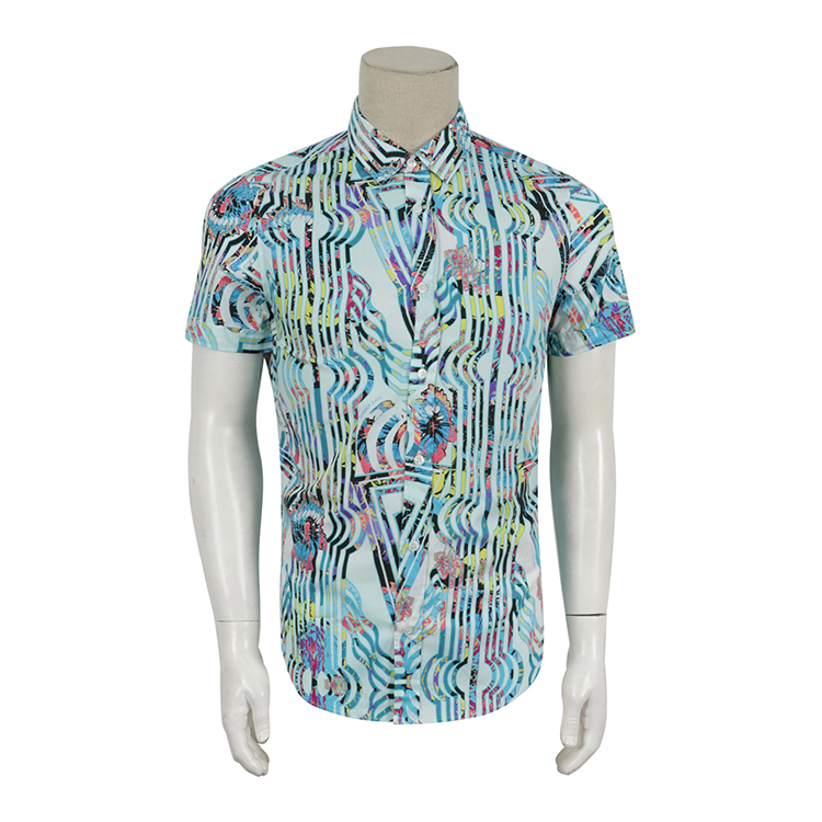 Special 499-V sub-line summer men's slim short-sleeved shirt logo letter printing cotton Italian