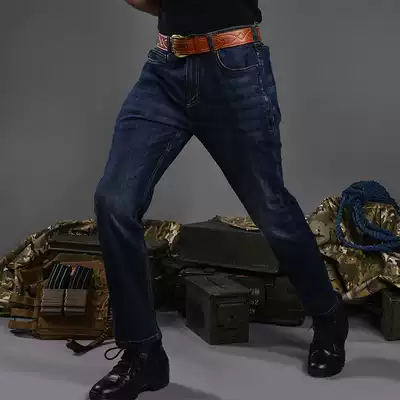 Eagle claw action tactical jeans men autumn stretch slim overalls outdoor multi-pocket city commuter trousers