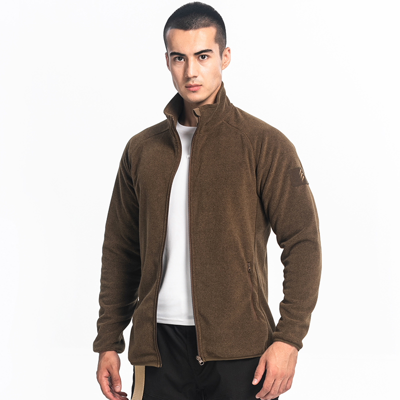 Eagle claw action autumn and winter fleece jacket men's stand-up collar cardigan outdoor fleece jacket thickened warm double-sided polar fleece