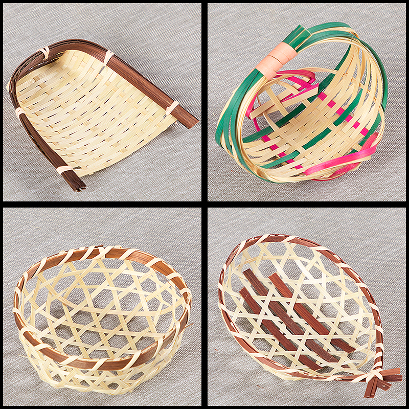 Bamboo Knitwear Handmade Bamboo Basket Mini Small Basket Domestic Dustpan Bamboo Basket Containing basket Bamboo Plaque Fruit Basket Hotel Special