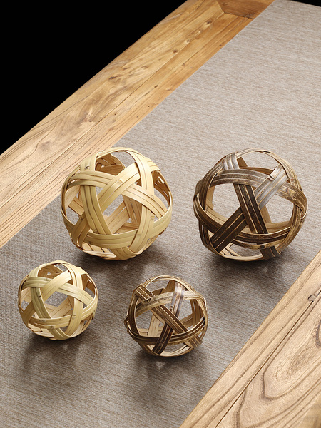Handmade Bamboo Products Bamboo Ball Small Cuju Ball Black Bamboo Creative Decoration Shooting Props Kindergarten Toys