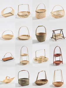 Handmade Fruit Basket Tray Creative Wedding Bamboo Woven