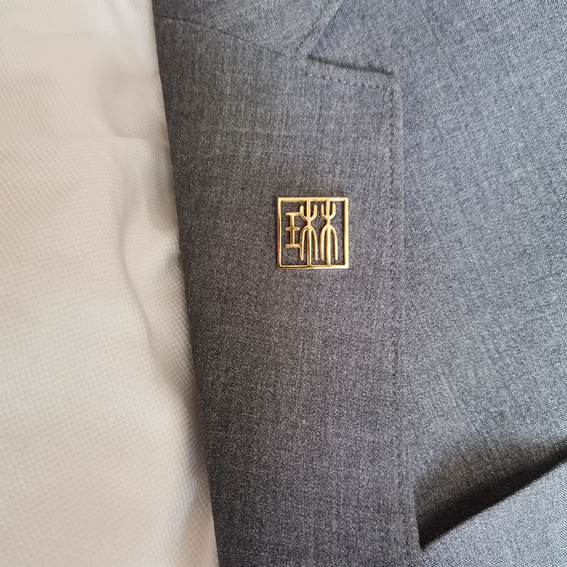 Corporate Badge Brooch Custom Pure Silver Name Collar Upscale Tide Male And Female West Suit Bookbinding Make Do N't Pin Logos Gift-Taobao