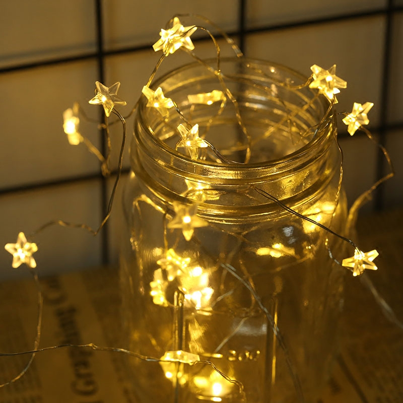 Su Cai copper wire firefly color lamp flash lamp string starry snowflake diy hanging wreath crown decoration Wedding